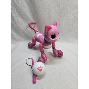 Spin Master Pink Zoomer Kitty Bella Cat Interactive Robot with Ball. Tested RARE